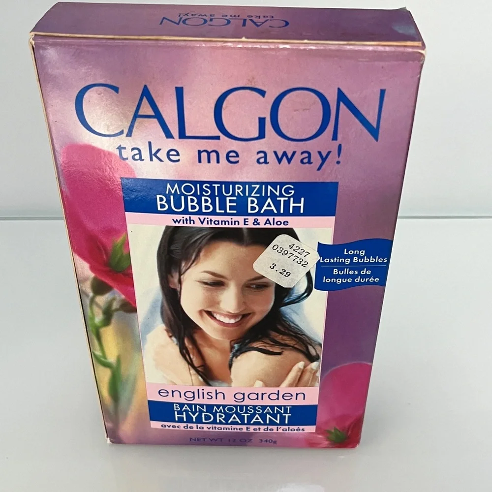 Vintage New Sealed Calgon Take Me Away Moisturizing Bubble Bath English Garden